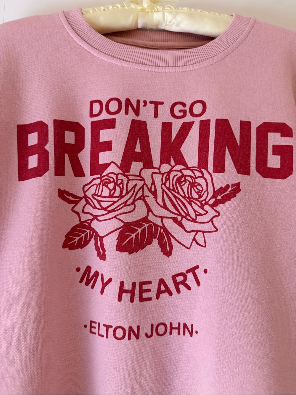 Elton John Pink Graphic XL Sweatshirt - Don't Go Breaking My Heart